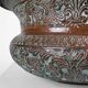 Cache-pot rond ottoman antique en cuivre gravé, vers 1850