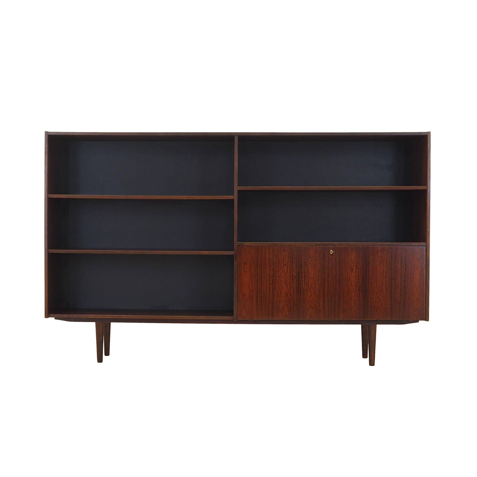 Bookcase with bar cabinet, rosewood veneer, Denmark, 1970s