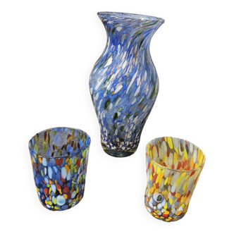 Biot vase and glasses service