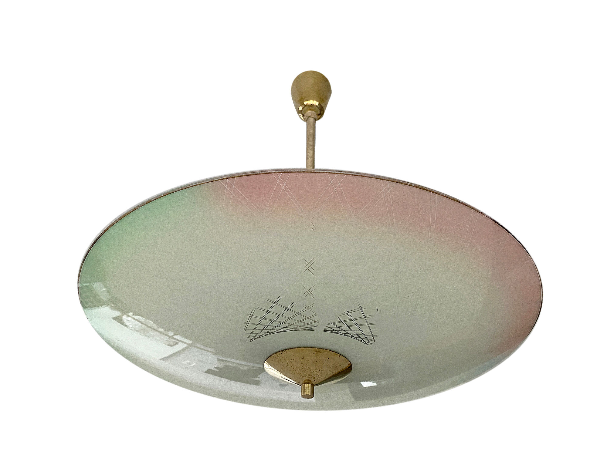 Vintage pendant lamp, multicolored glass, 50s