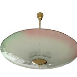 Vintage pendant lamp, multicolored glass, 50s