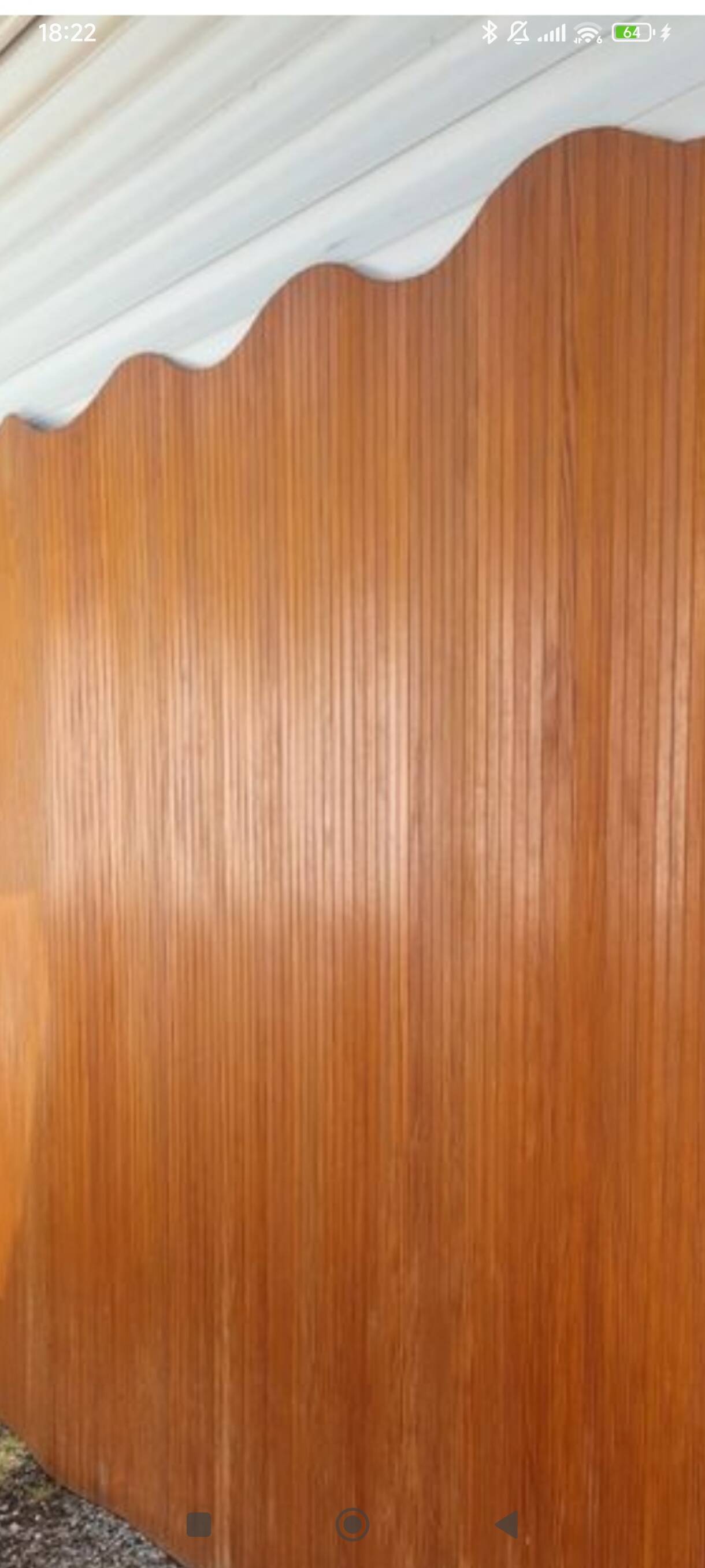 Vintage wooden wavy screen by Baumann