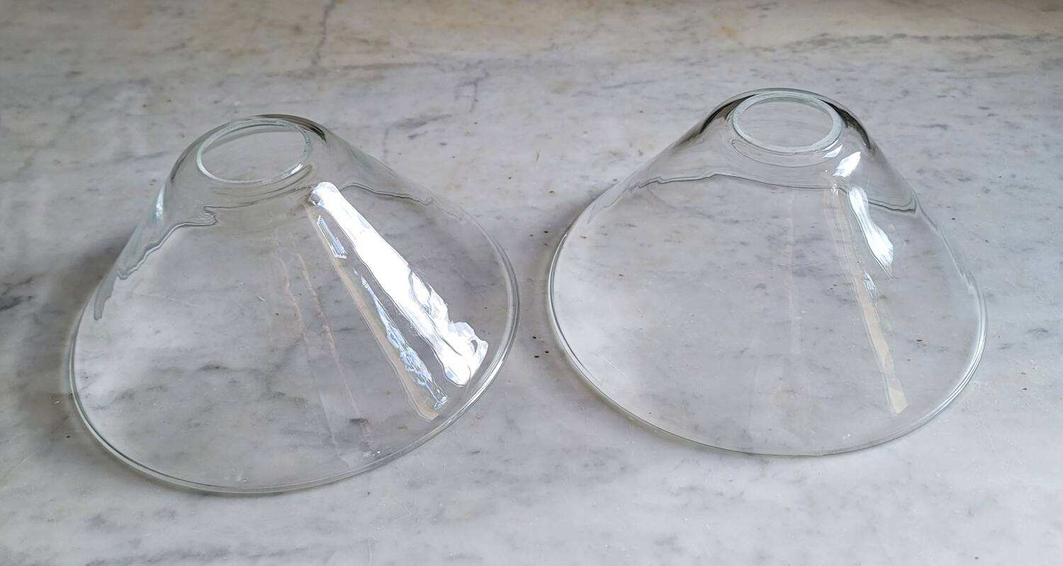 2 glass lampshades