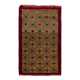 Vintage Hand-Knotted Turkish Karapinar Rug with Lattice Design in Brown, Red and Yellow, 100% Wool