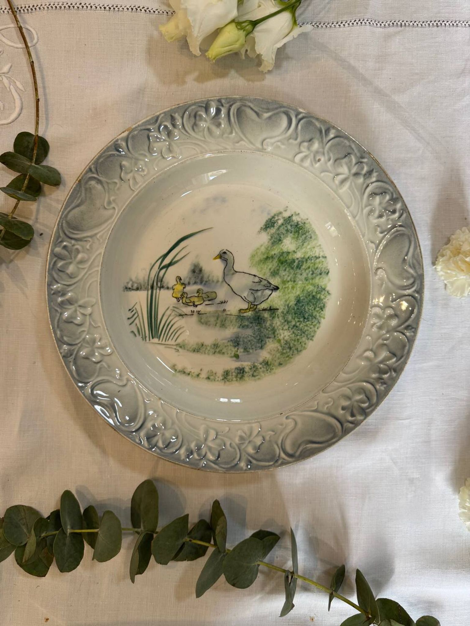 Vintage shallow goose dish