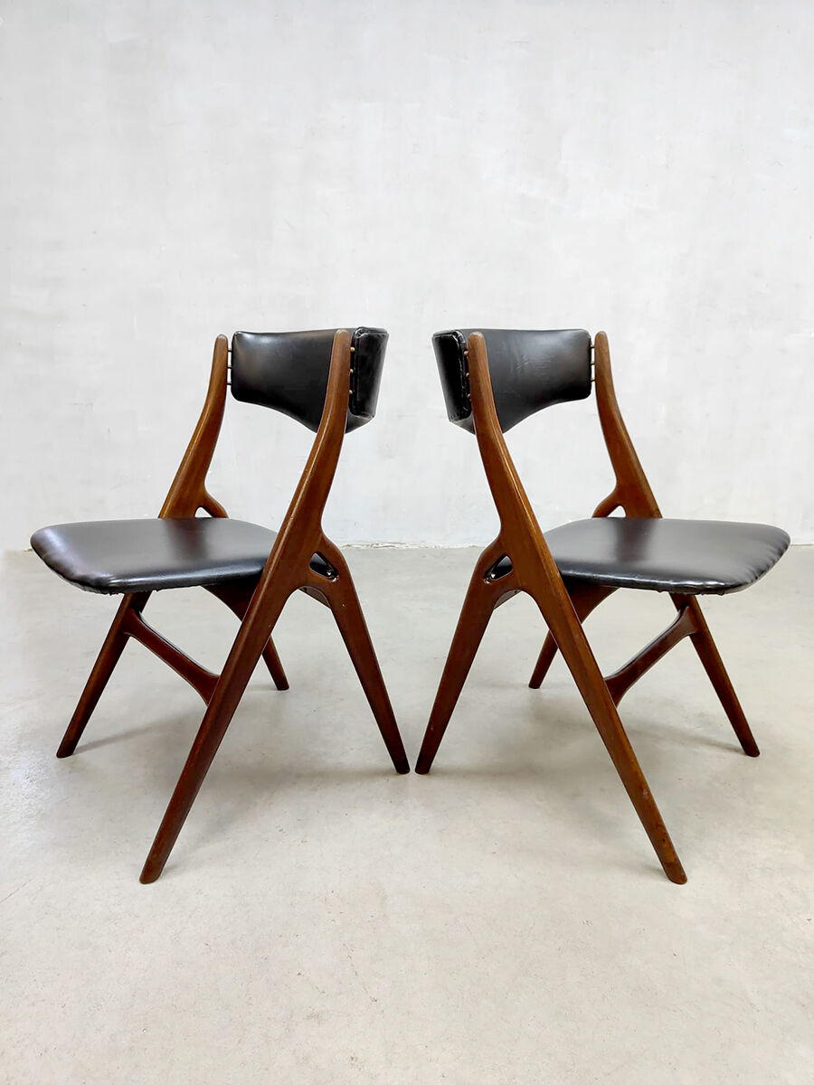 Vintage dutch design dining chairs Aska Louis van Teeffelen Webe