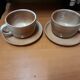 Pair of sandstone cups