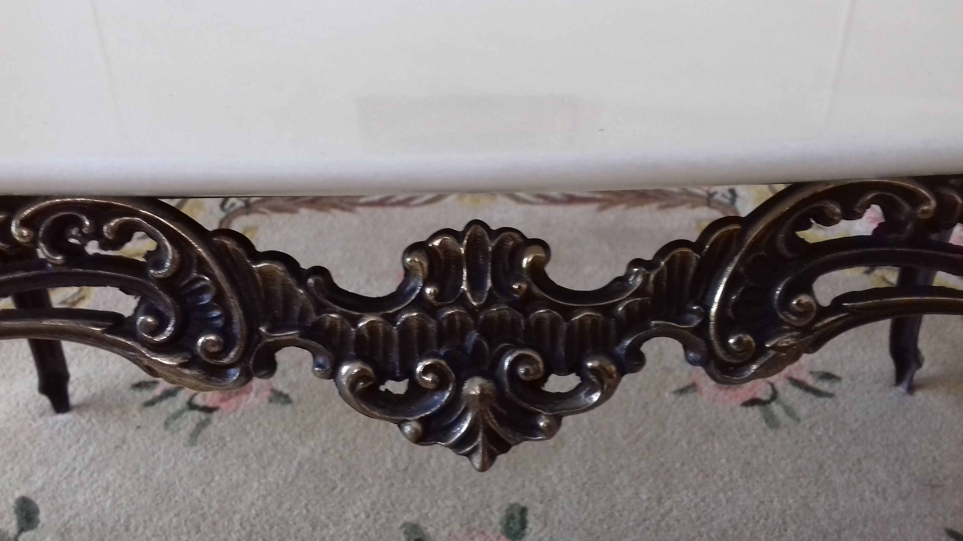 Bronze coffee table and marble tray