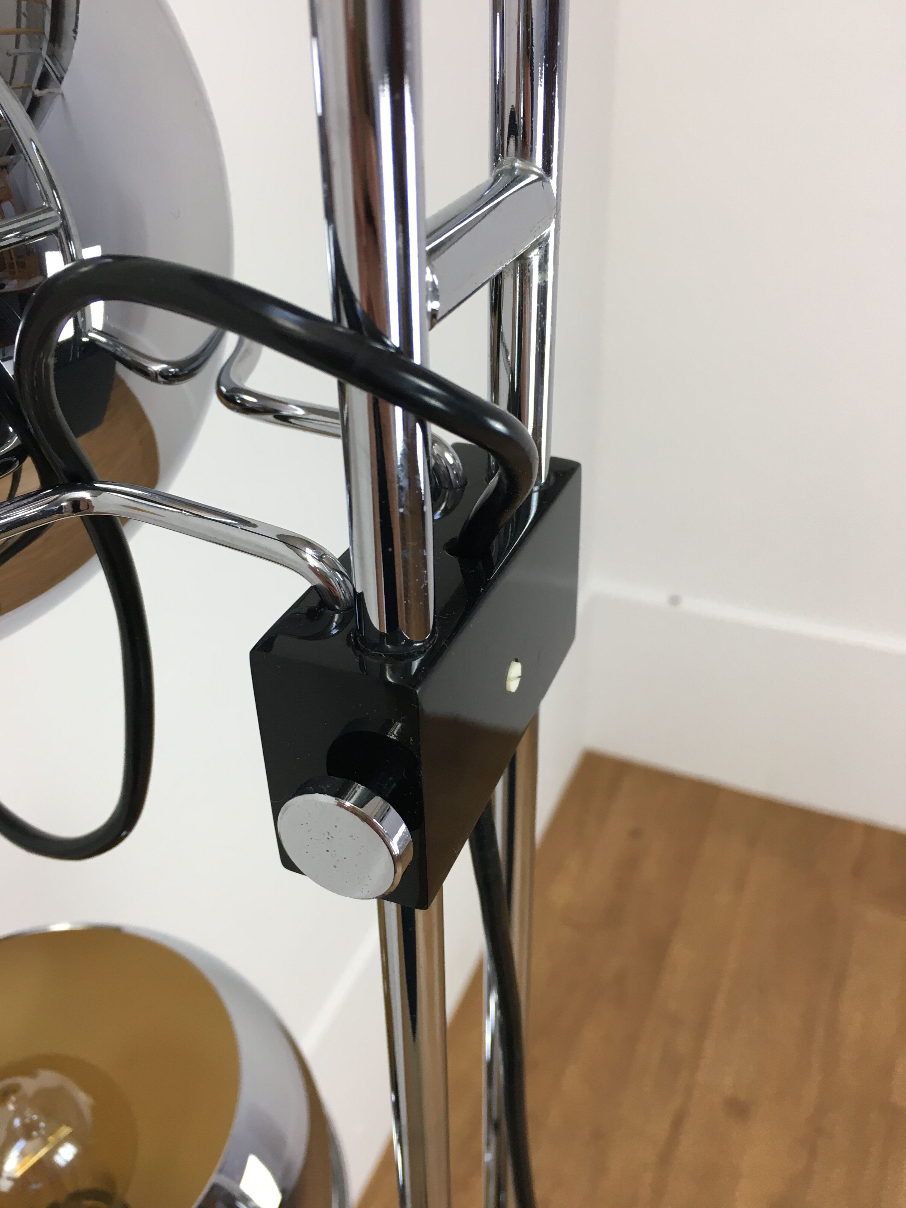 Floor lamp eyeball Gioffredo Reggiani 3 balls chrome 70's space age