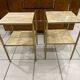 Pair of vintage marble and brass end tables 1970s