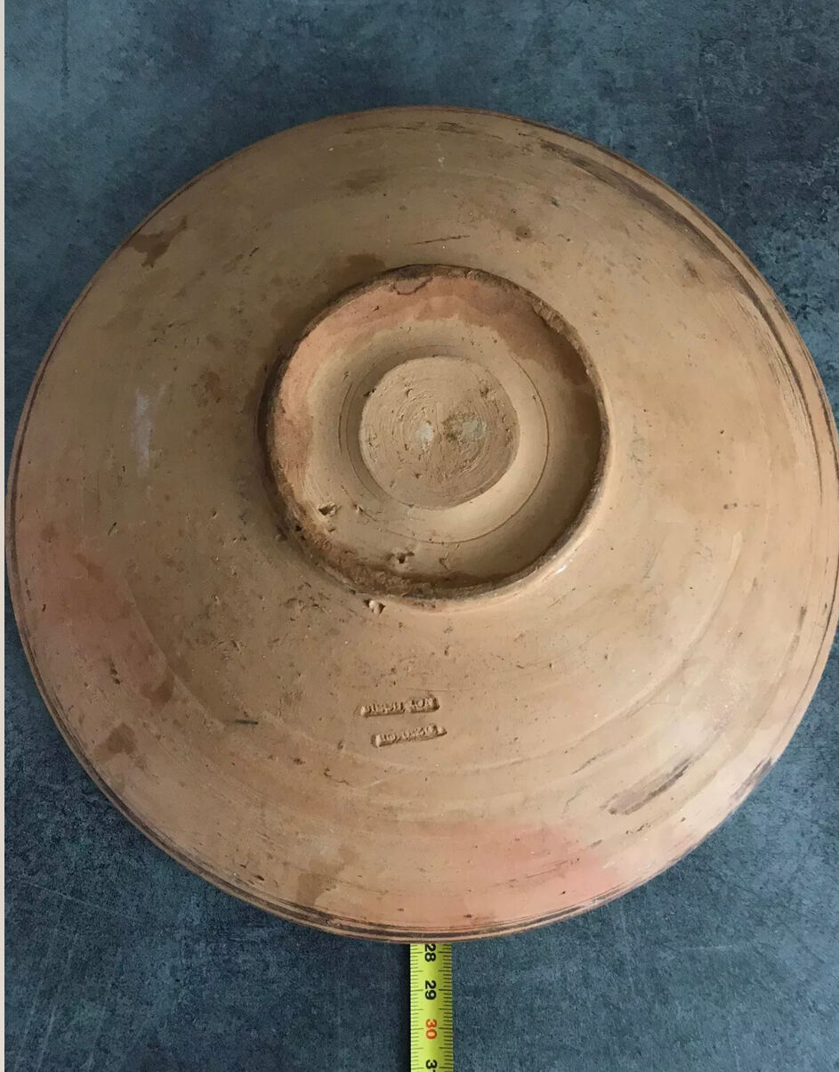 Vintage decor de paint polychrome hand dish 27 cm