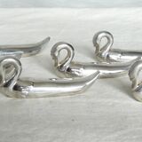 Set of 6 silver-plated swan-shaped knife rests, 1960