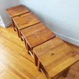 4 vintage 1970s Scandinavian style stools