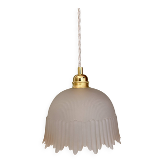 Vintage frosted glass lampshade pendant light