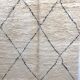 Moroccan Berber carpet Beni Ouarain with black diamonds 2,38x1.54m