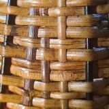 pair of Scandinavian bedside lamps in wicker wood, very good condition, 32x13