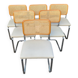 Series of 6 chairs Marcel Breuer Cesca B32