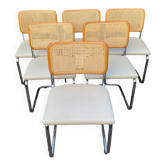 Series of 6 chairs Marcel Breuer Cesca B32