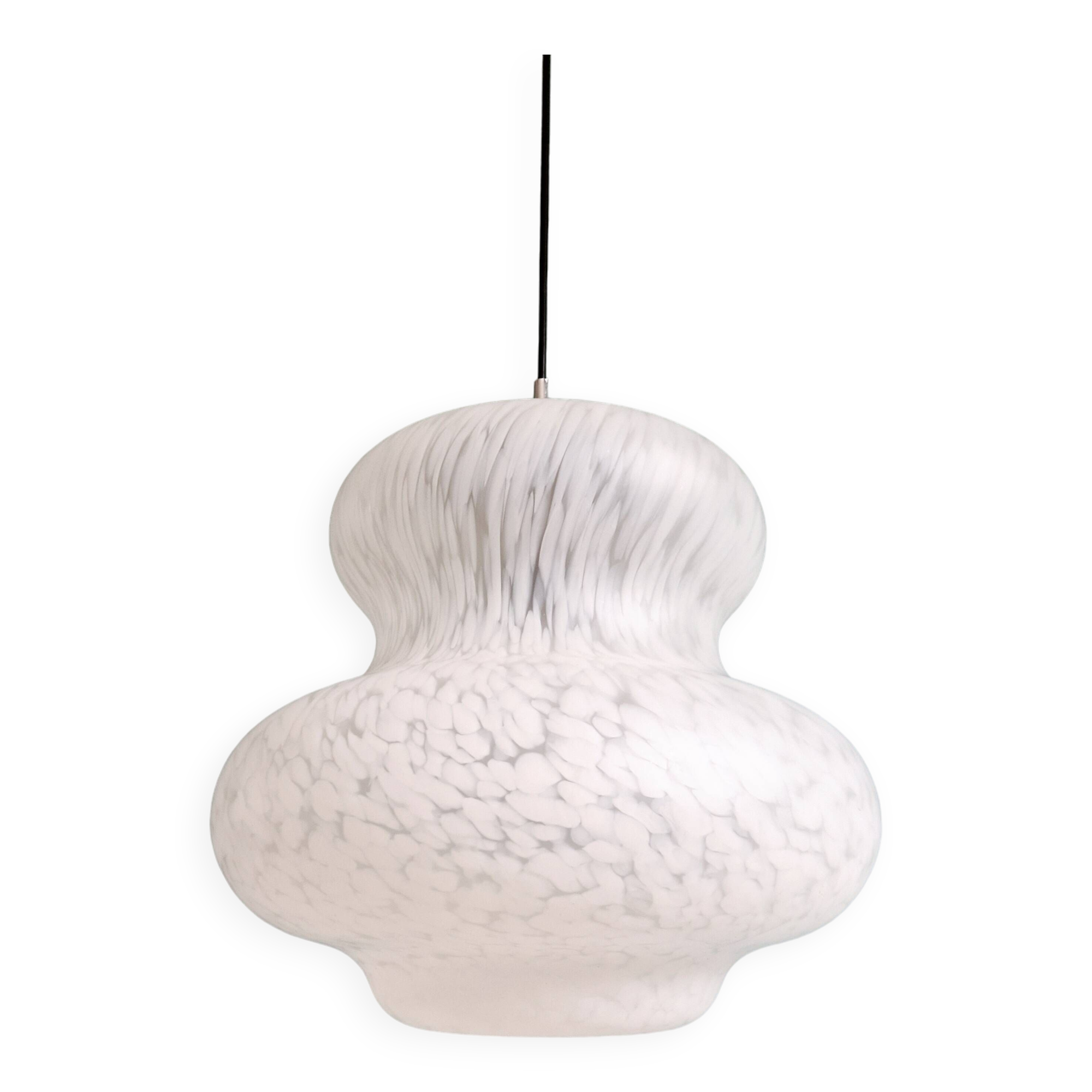 Large Space Age pendant light in speckled glass, Peill & Putzler, 1970s
