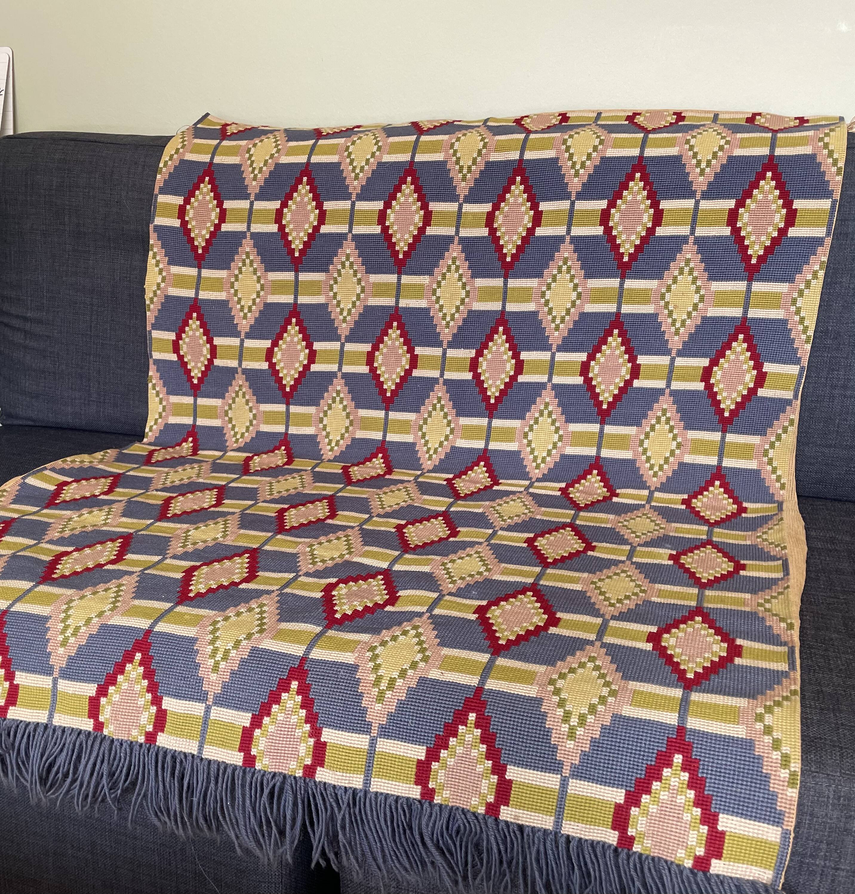 Swedish 1940-50 ‘s Needle point Flat Wall Rug 80x118cm