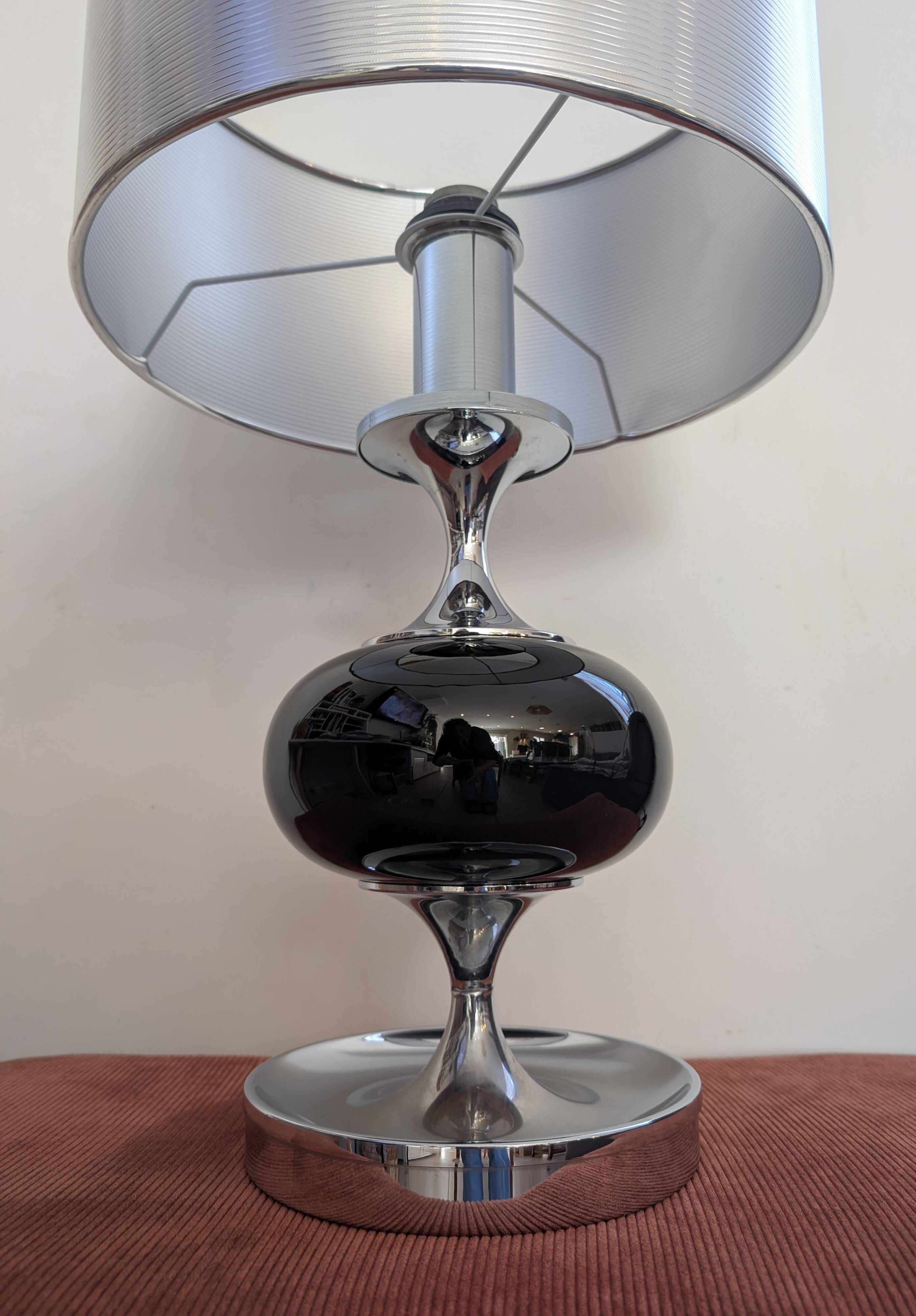 Lampe Space Age en chrome et verre
