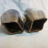 Pair of vases Jean Gaziello in Vallauris décor iridescent Butterfly