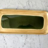 Plat à cake en céramique émail vert salins modèle "capvern" années 60-70