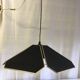 Suspension flower-shaped in black and gold fabrics - 70s