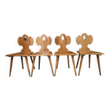 Set of 4 brutalist chairs 1970"
