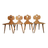 Set of 4 brutalist chairs 1970
