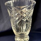 Crystal vase cut daum nancy france flared shape