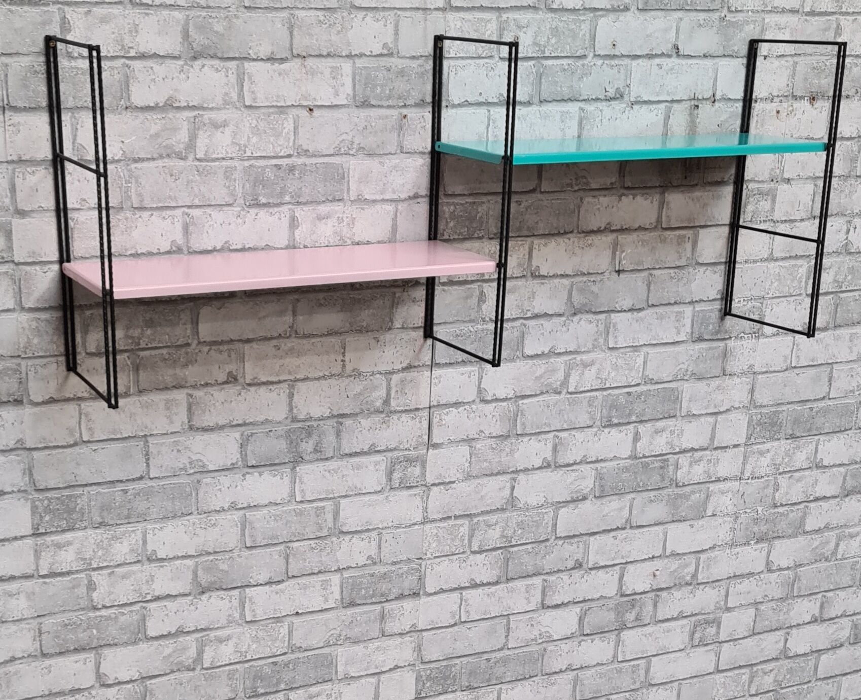 floor string style tomado 1960 metal 2 shelves 3 studs upright matt black 97x30 x16 paint