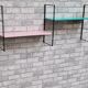floor string style tomado 1960 metal 2 shelves 3 studs upright matt black 97x30 x16 paint
