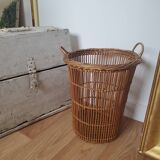 Braided wicker basket
