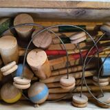 Ancien jeu 'Croquet de Table' en bois – Jouet vintage années 50