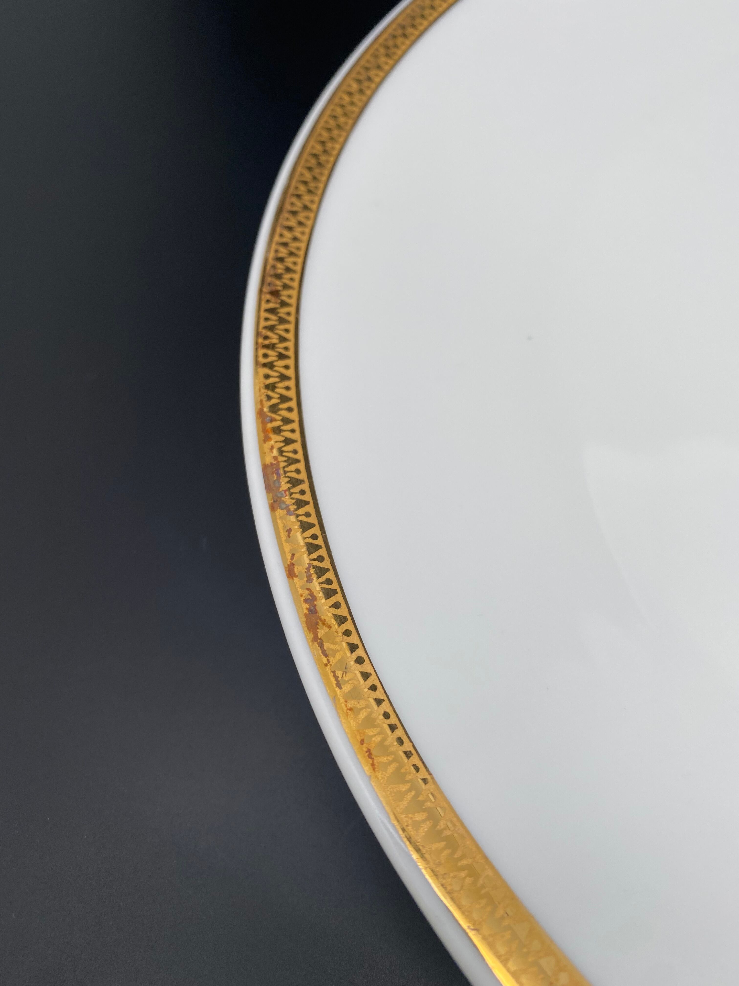 Serving dish with cakes Limoges gold edging