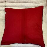 Housse de coussin blockprint indien en coton rouge bordeaux