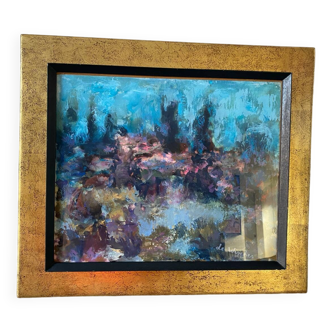 Paysage abstrait signé de 1970