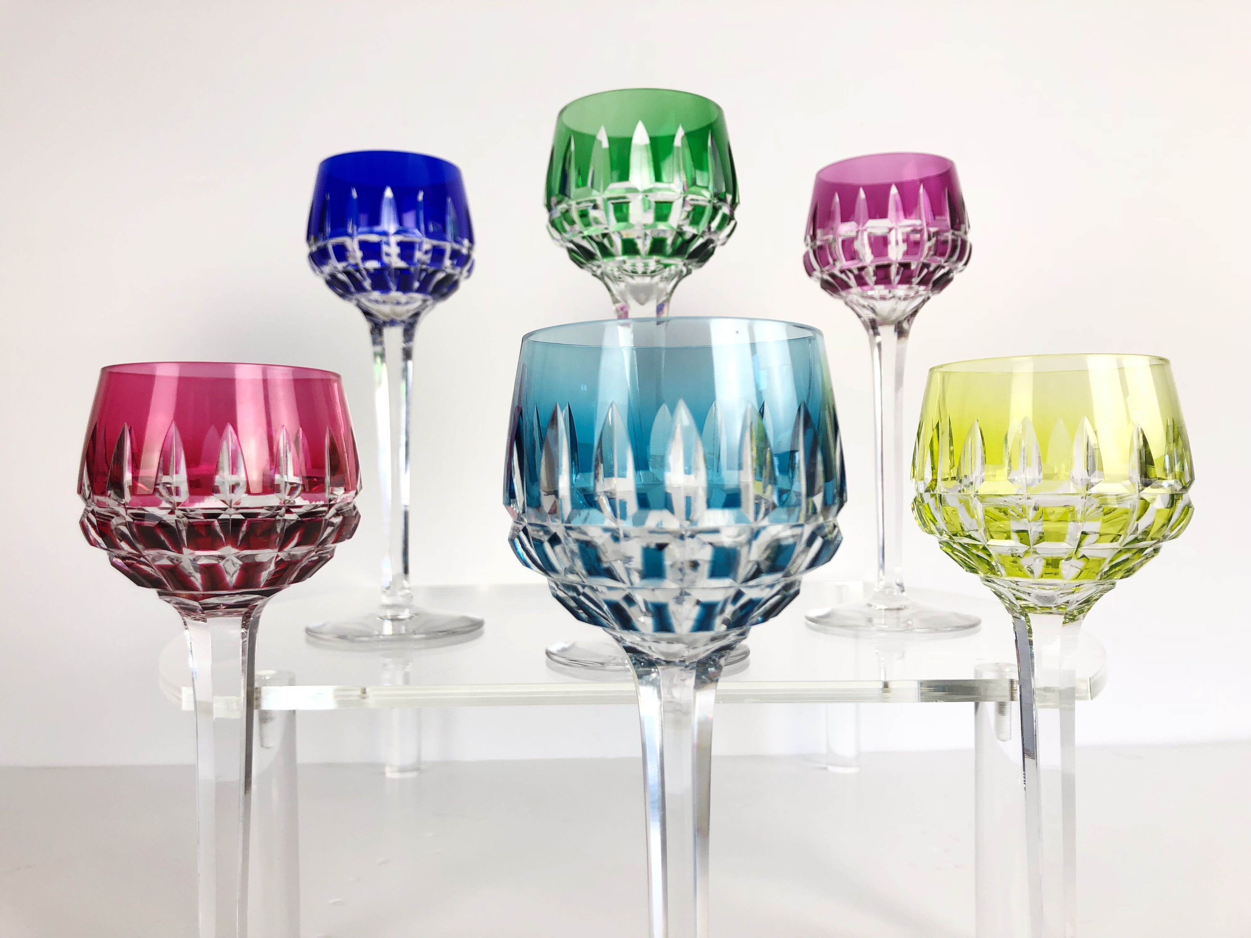 Set of 6 Rhone wine glasses in crystal in Saint Louis