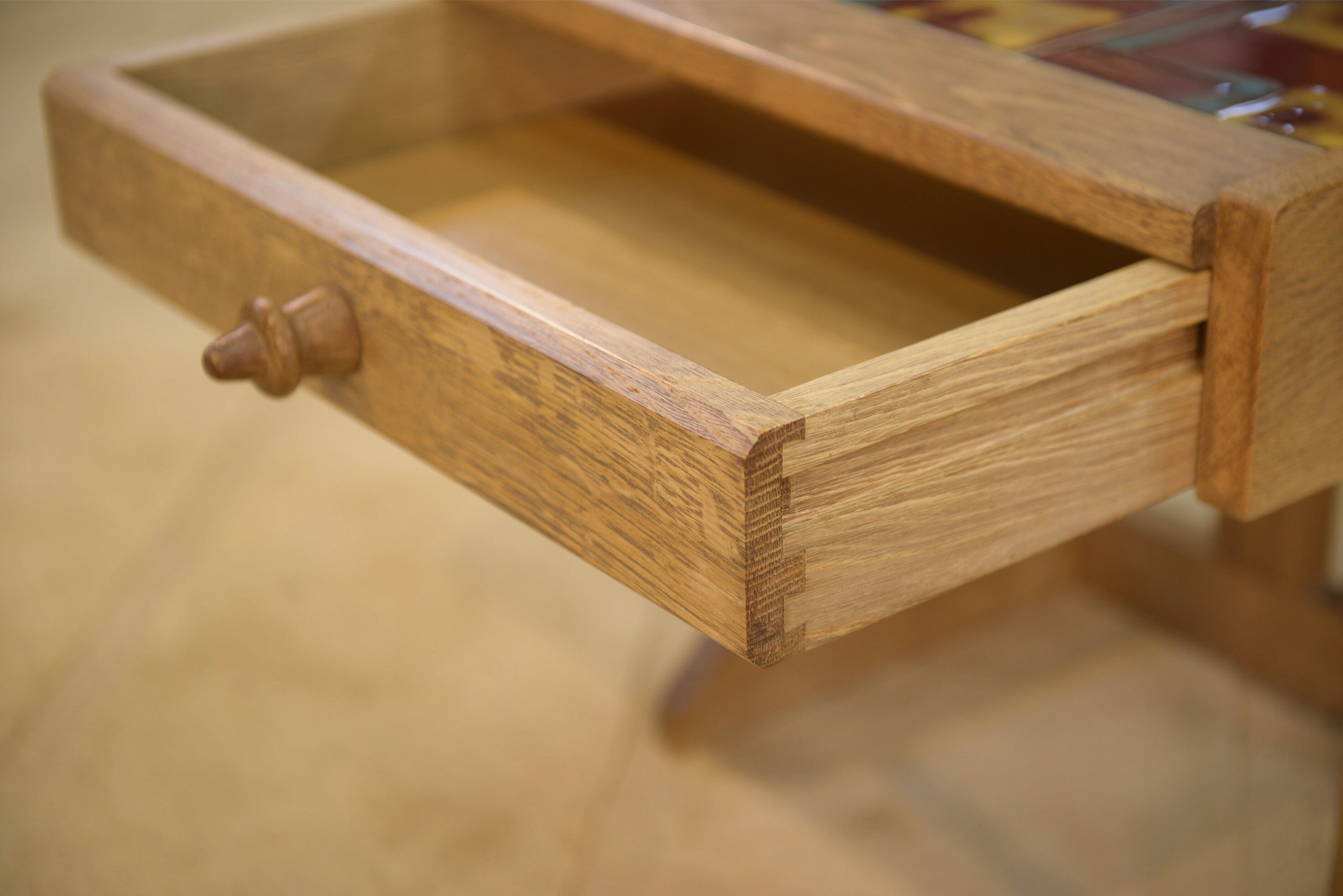 Oak bedside table by Guillerme and Chambron for Your House 1950s