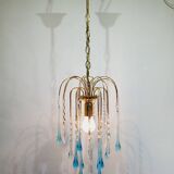 Lustre Murano Gouttes En Cristal bleu
