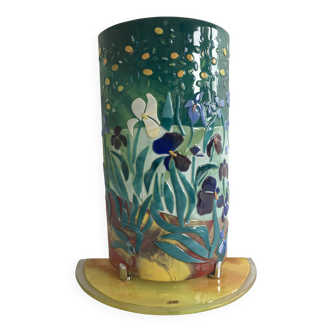 Lampe artisanale en verre fusionné - Pièce hommage à Van Gogh