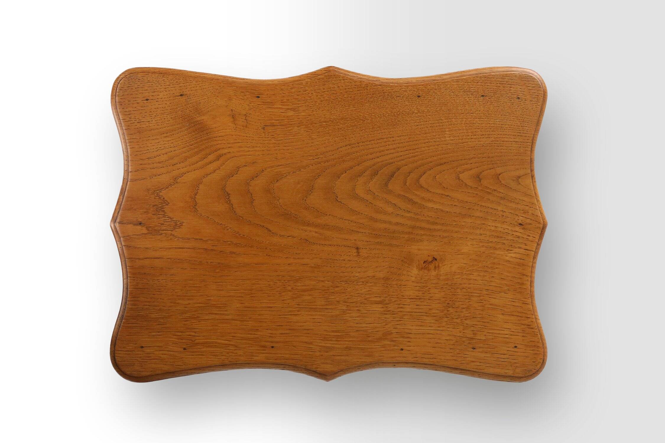 Mid-Century solid Oak carved Side Table, Belgium 1950s