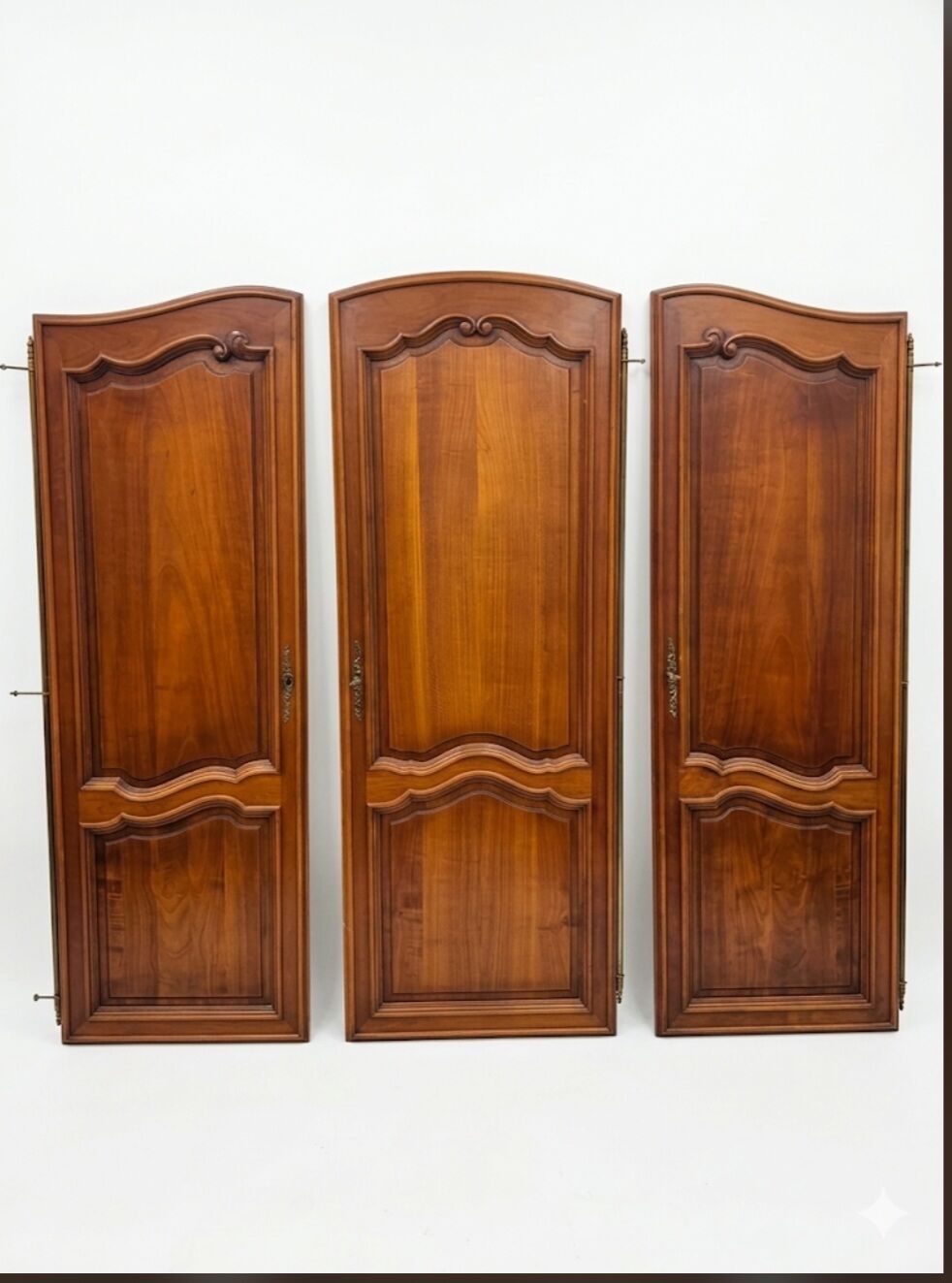 3 Louis XV style wardrobe doors in solid cherry wood