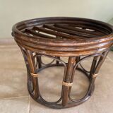 Pouf en rotin vintage