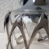 70's glass and chrome metal sconce