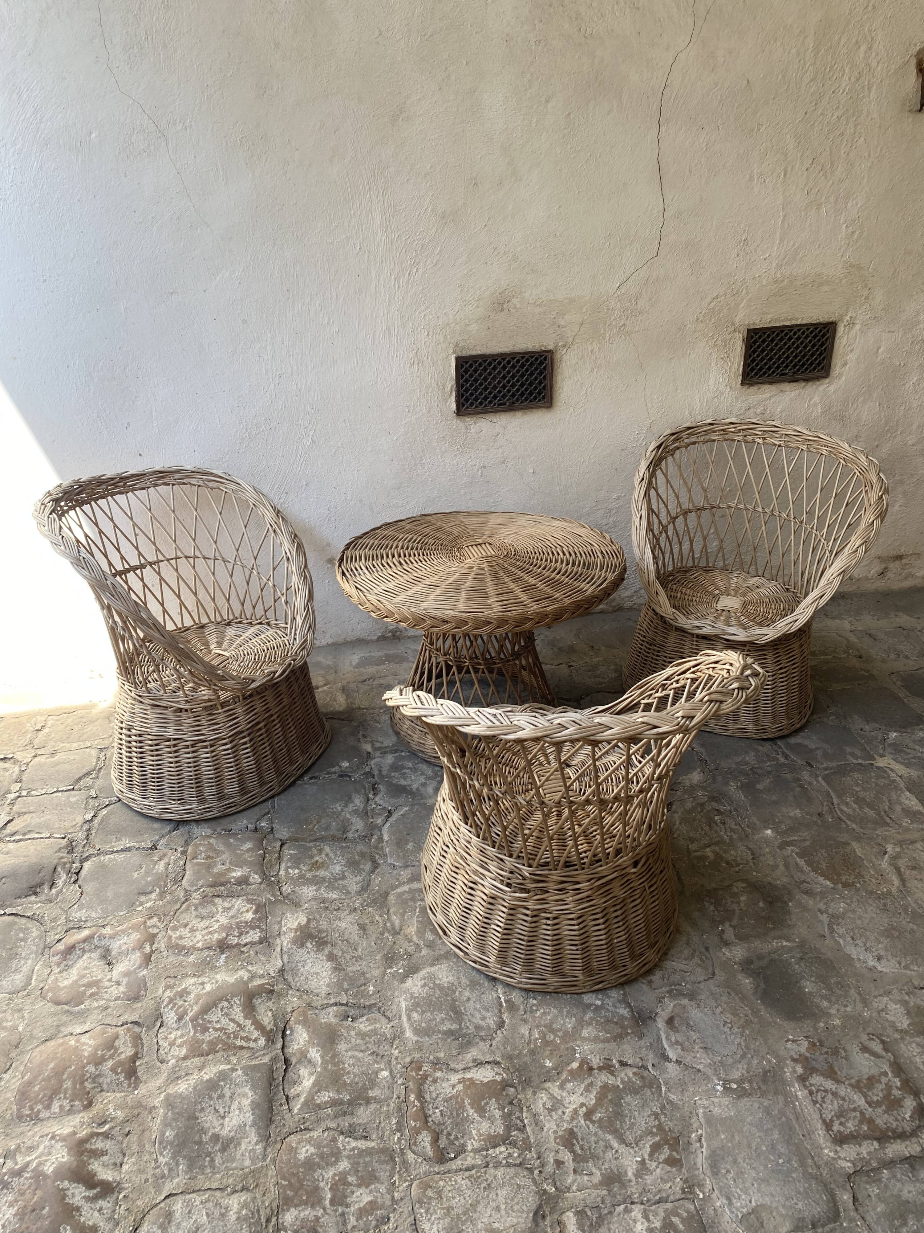 Rattan garden furniture / winter garden / 4 pieces