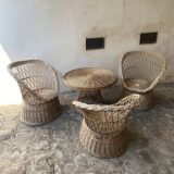 Rattan garden furniture / winter garden / 4 pieces