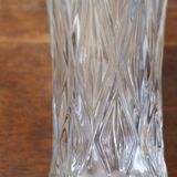 Cut glass vase, flared, vintage triangles and diamonds