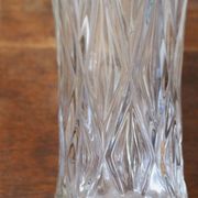 Cut glass vase, flared, vintage triangles and diamonds